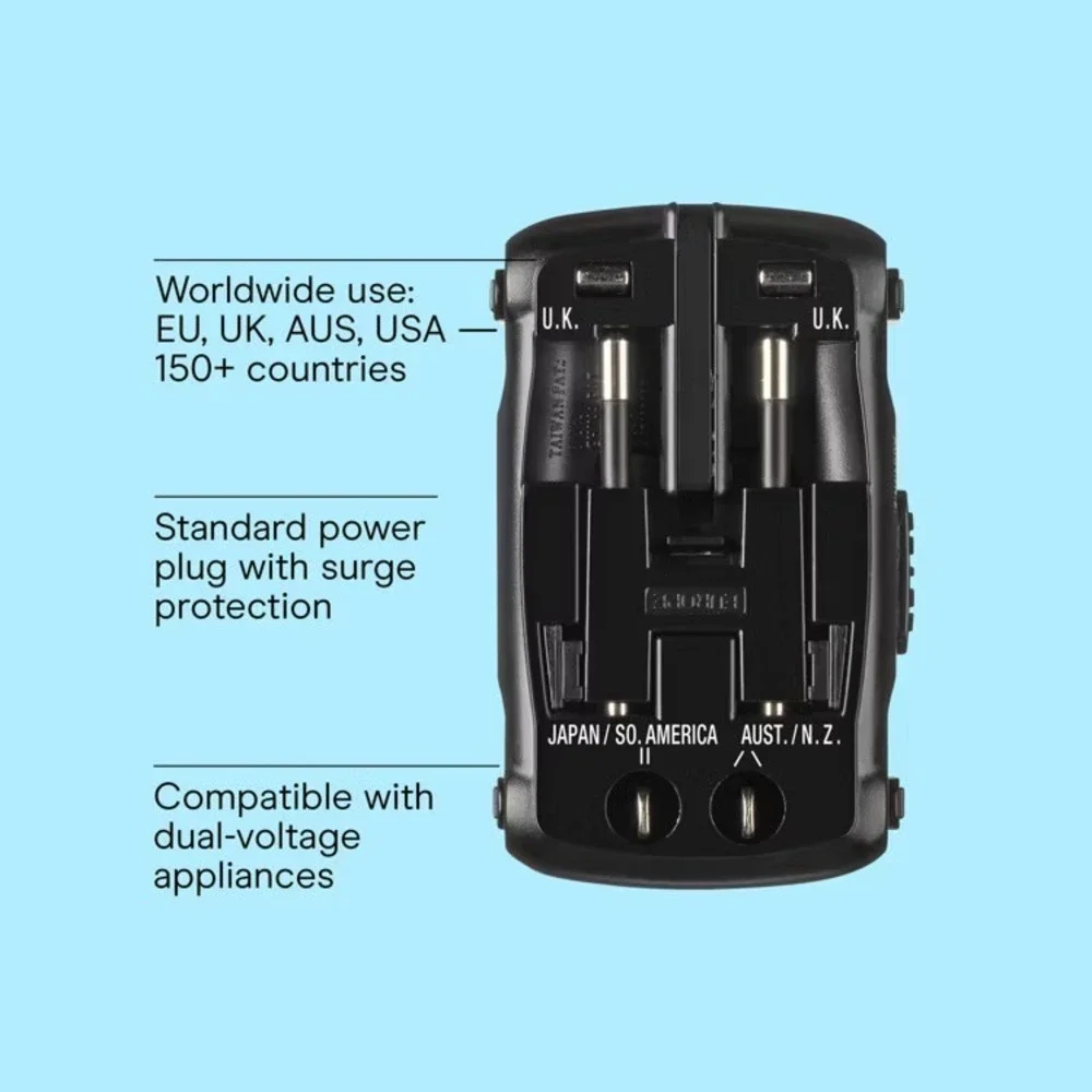 Travel Smart by Conair All-in-One Adapter: Compatible with European Outlets